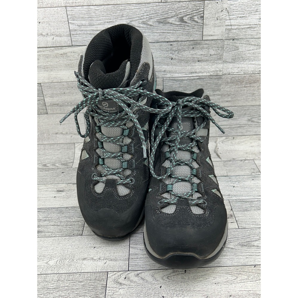 Scarpa Moraine Mid GTX WMN Women Hiking Boots Gray Teal 63064-202.1 Size 8.5 US